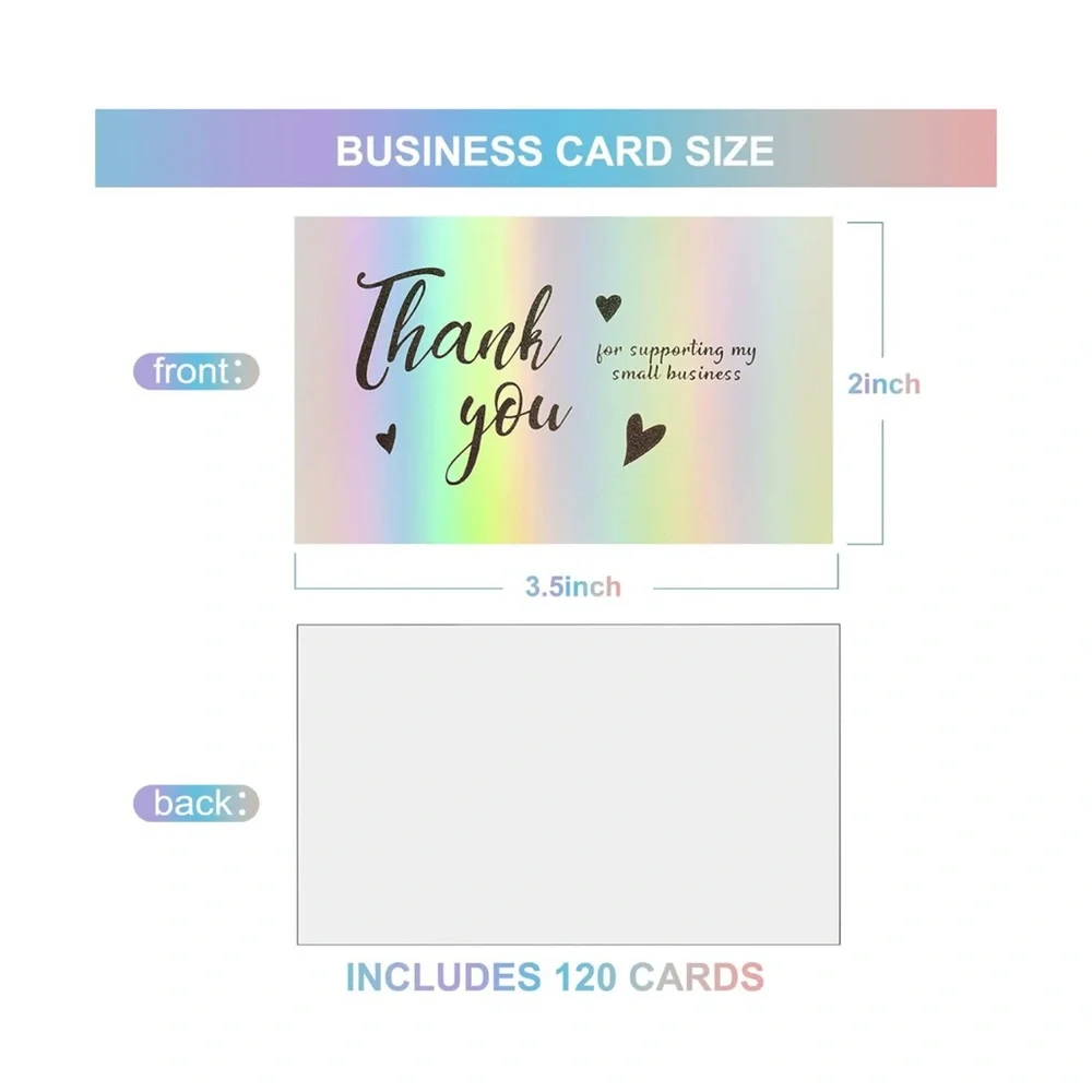 FZR Legend 120Pcs Thank You Cards Small Business, Mini 6 Styles Thank You. NEW